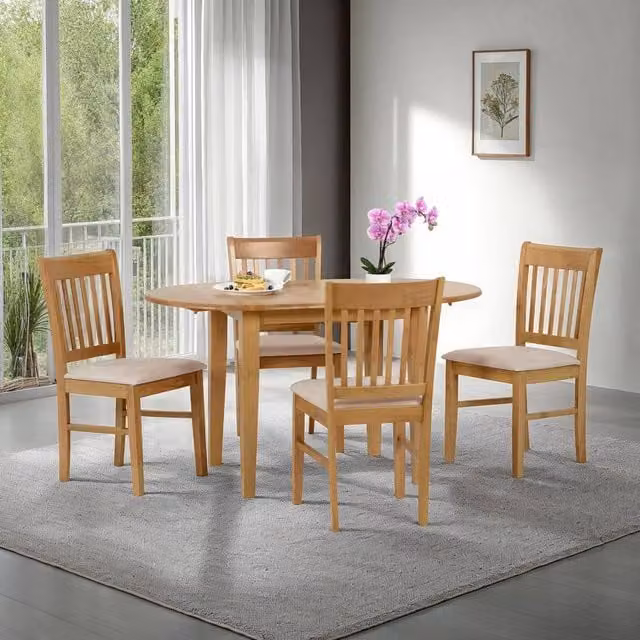 Seconique Oxford Extending Dining Set with 4 Chairs in Oak and Grey – 2
