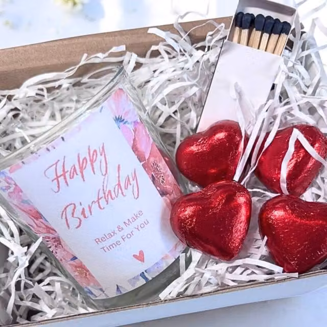 Aye Do Gifts Personalised Pink Happy Birthday Tealight Candle Gift Set