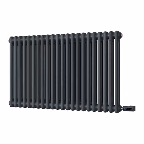 UK Radiators Alpha Electric 2 Column Horizontal Traditional Cast-Iron Style Radiator in Anthracite Grey with WiFi App Control, W: 98.8 cm, H: 60 cm – 2