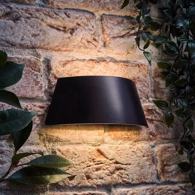 EONLION Black Curved Outdoor LED Wall Light, IP65 Up and Down Lighting for Gardens