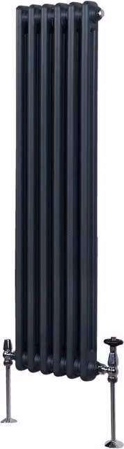 Monstershop Traditional Steel Column Radiator in Grey, H 150 x W 29 x D 7 cm