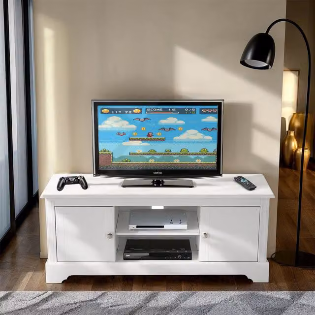 Seconique Stratford Modern 2 Door TV Unit in White
