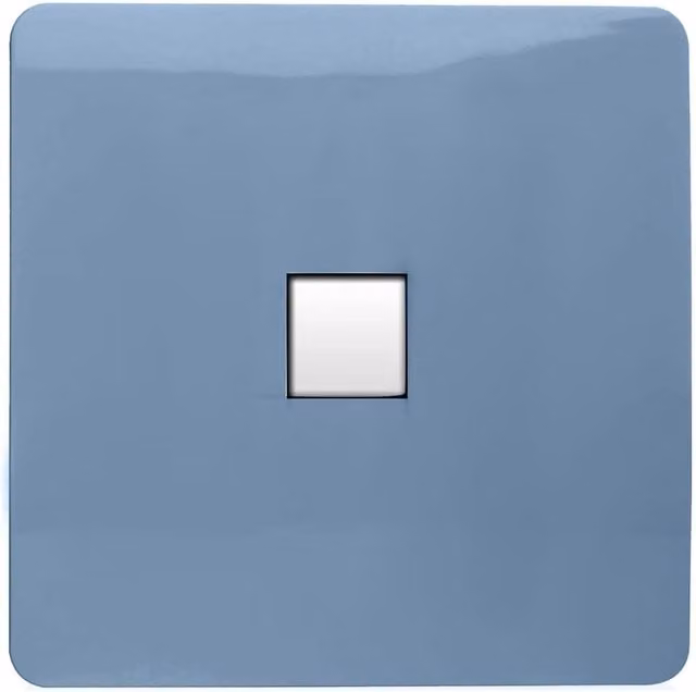 Trendi Switch 1 Gang Cat 3 Telephone Secondary Flush Socket - Sky Blue