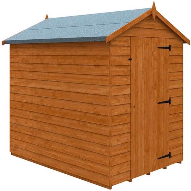 Buttercup Farm Value Apex 9mm Single Door Wooden Shed in Burnt Orange