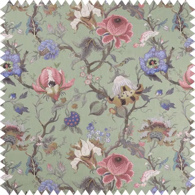 House of Hackney Artemis Organic Cotton Linen in Jadeite Green