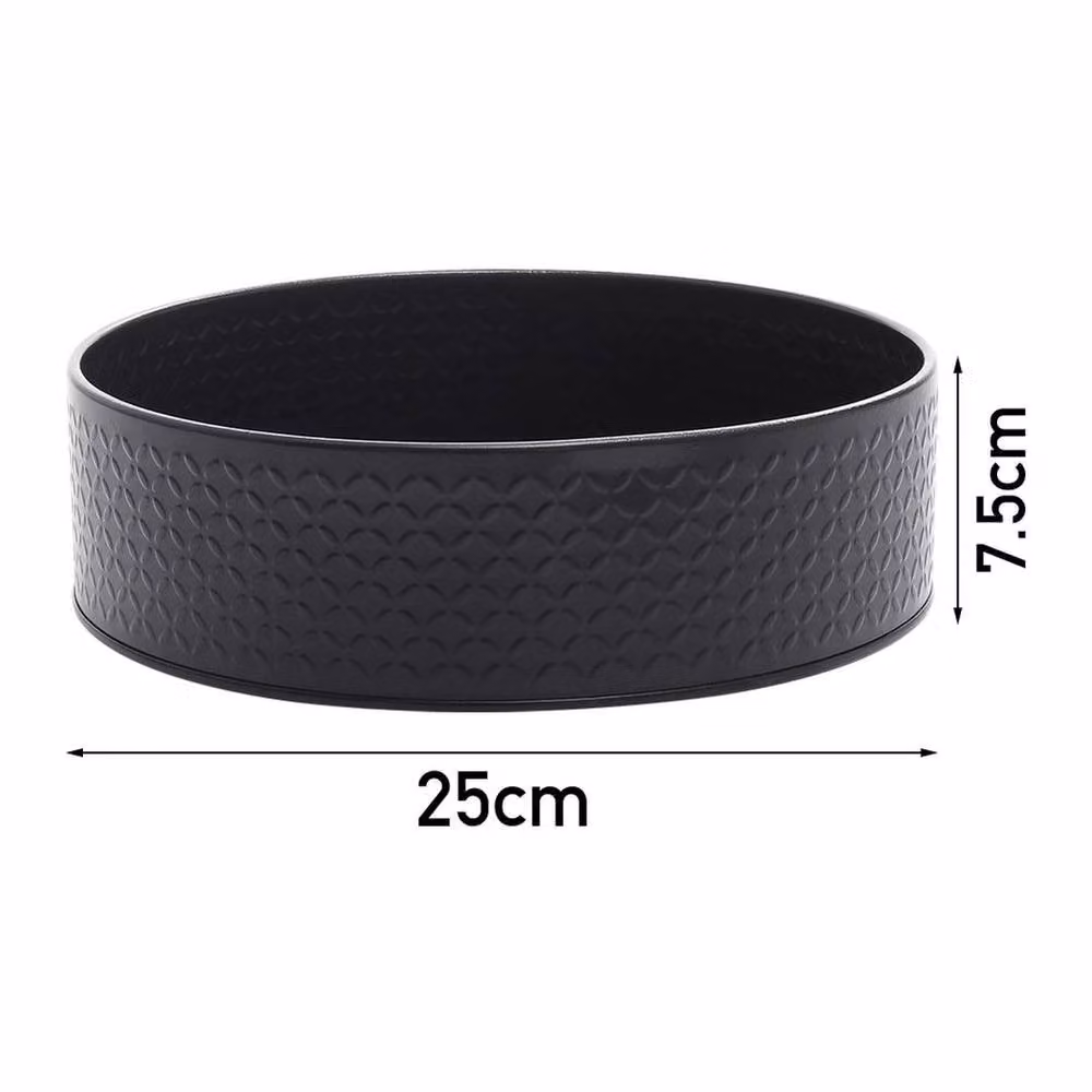 PAWNORA Single Tier Rotating Spice Jar Storage Rack, Black Metal, W: 25.0 cm, D: 7.5 cm – 2