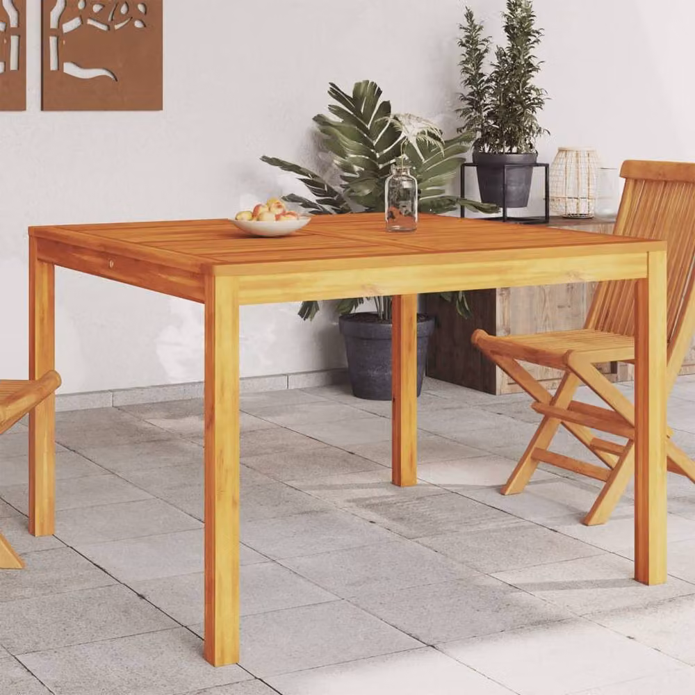 Berkfield Home Rustic Acacia Wood Garden Dining Table, Brown, W/D/H: 110 x 110 x 75 cm – 2