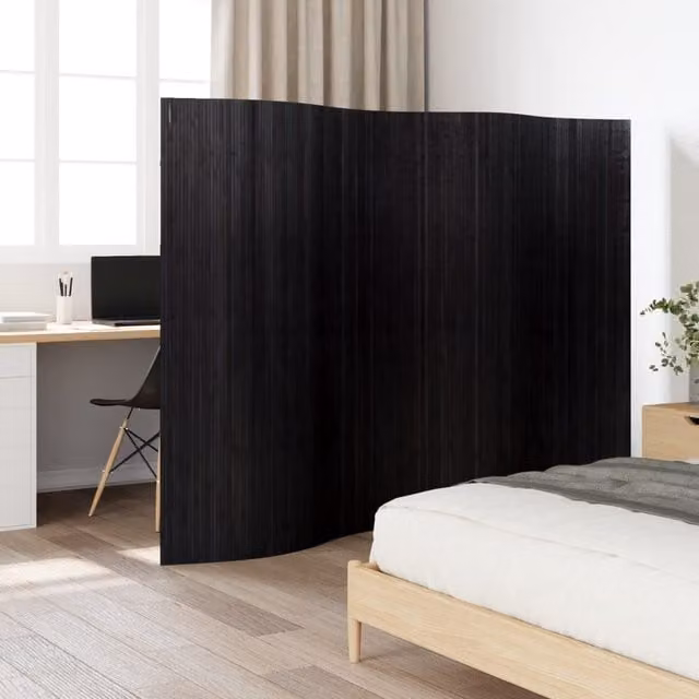 Berkfield Home Black Bamboo Room Divider W/H: 165 x 250 cm