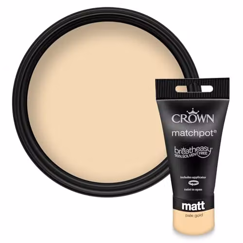 Crown Walls & Ceilings Matt Paint Tester Pot, Pale Yellow, 40ml