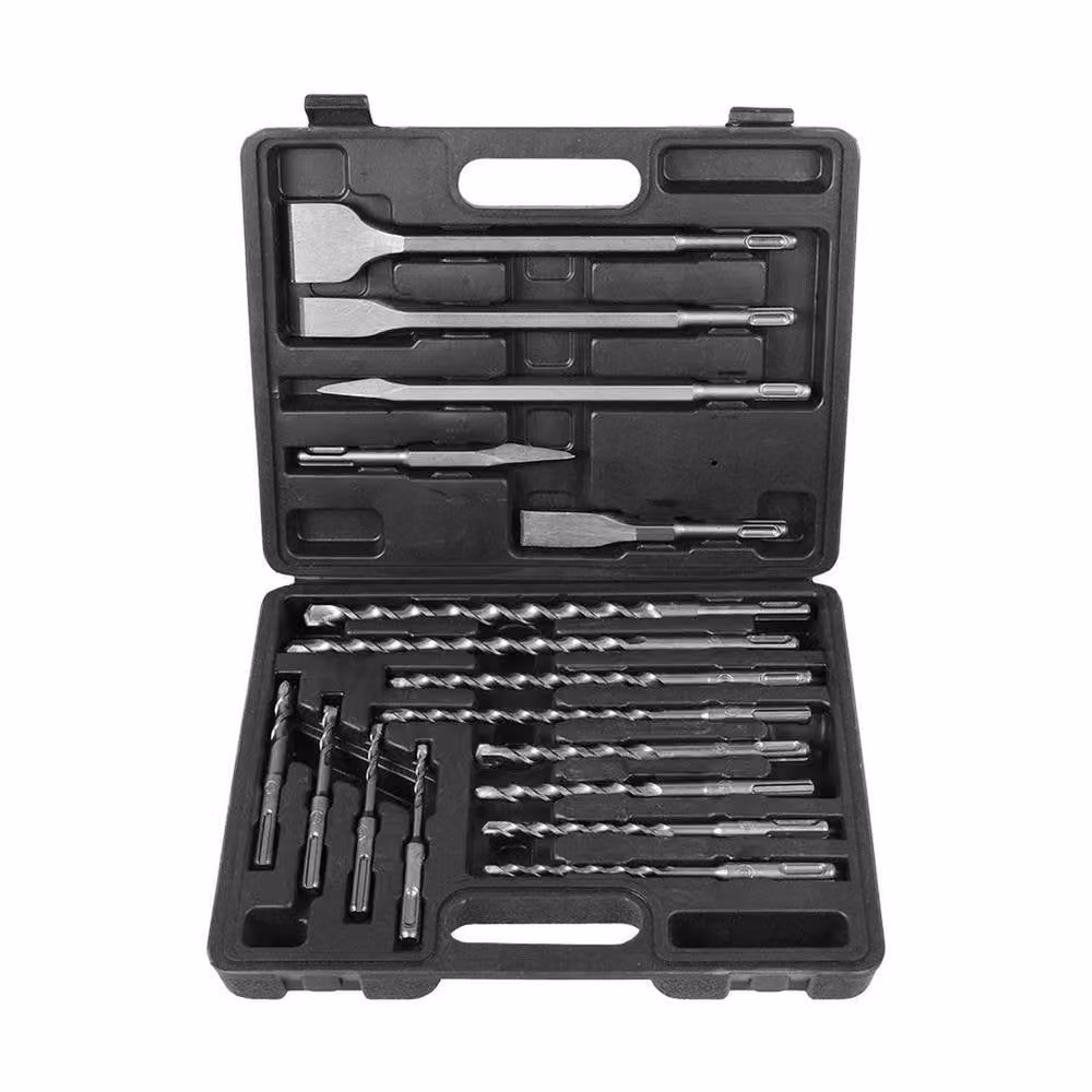 VOGREX 17 Piece Concrete Tile Brick SDS Drill Tool Kit in Silver, W: 1000 cm, H: 52 cm, D: 52 cm – 4