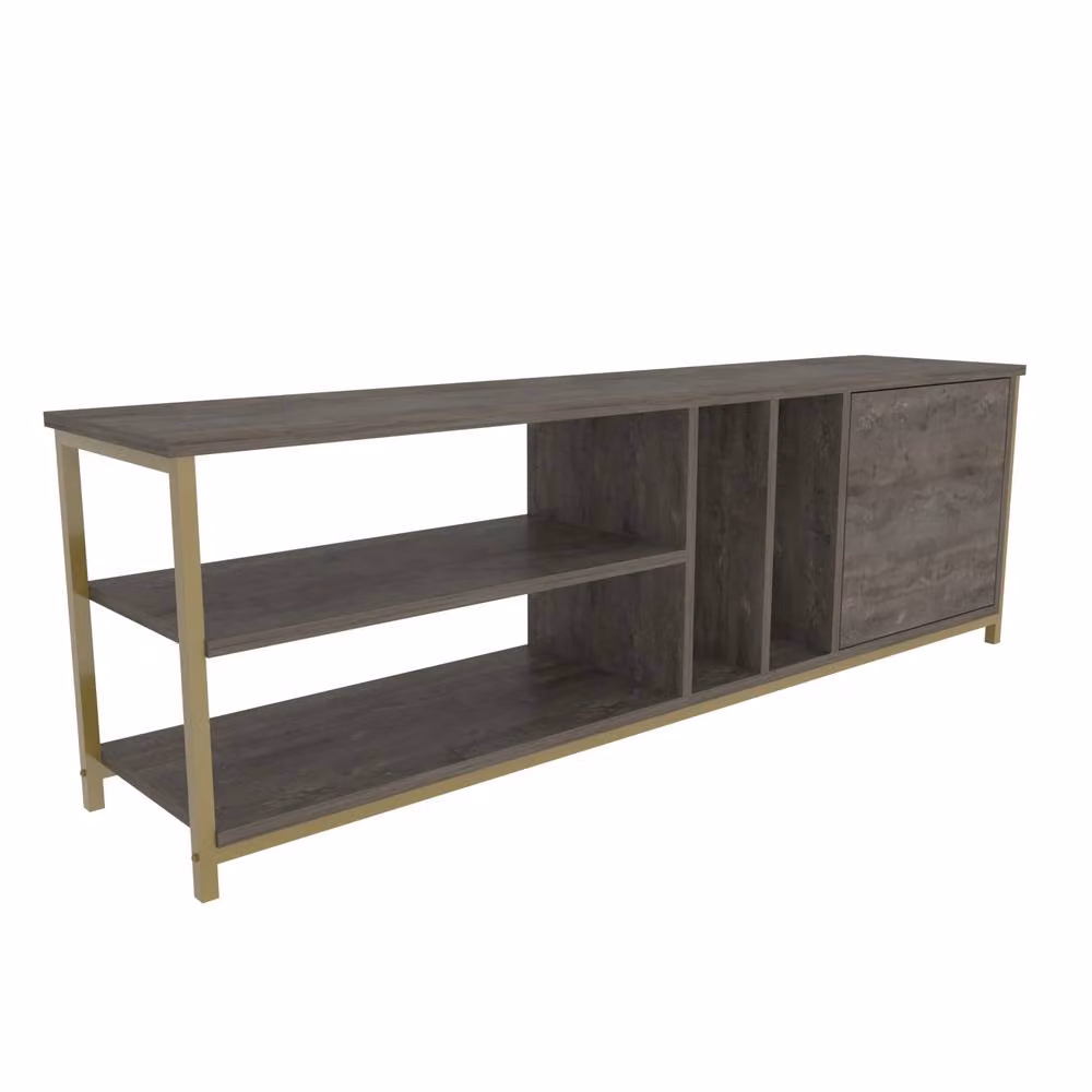 Decorotika Oneida TV Unit in Brown and Gold – 2