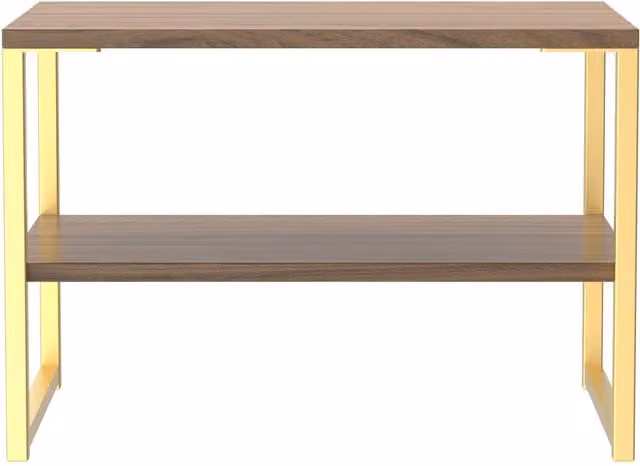 2 U Tamworth Ready Assembled Lamp Table in Walnut and Gold