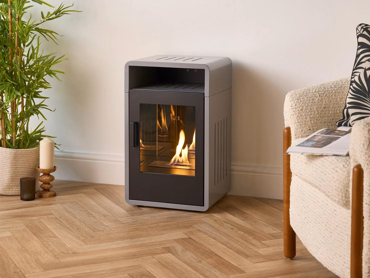 Adam Fires & Fireplaces Bellini Bio Ethanol Stove in Grey – 2