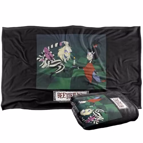 LOGOVISION Beetlejuice and Lydia Main Show Image Super Soft Fleece Throw Blanket, Multicolour, W/D/H: 91 x 147 cm – 1