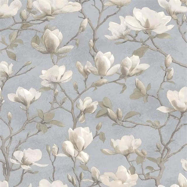 Holden Decor Blue Floral Botanical Vinyl Wallpaper