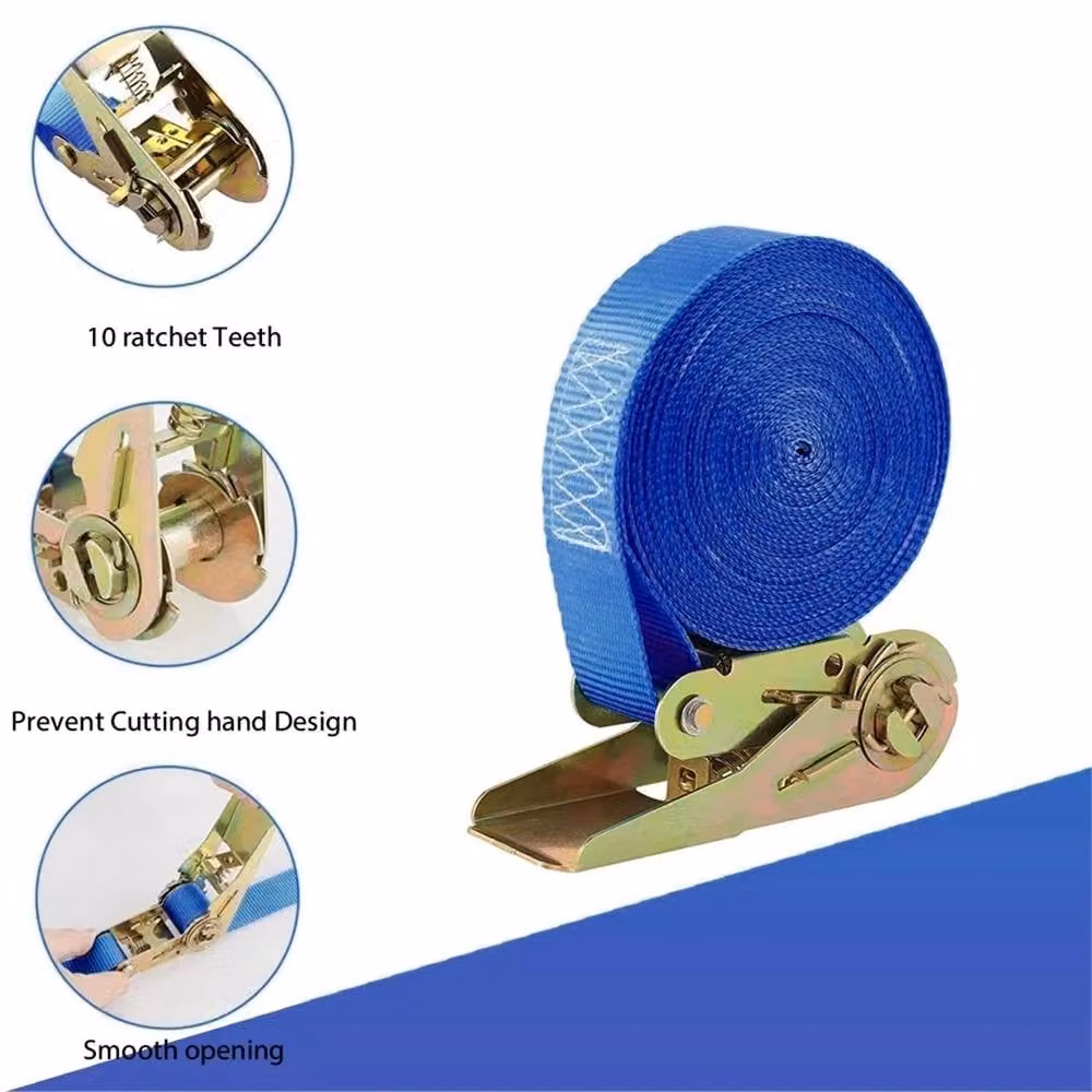SPETLEK 4 Pack Blue Ratchet Tie Down Straps, 25mm x 5m, 800kg Capacity – 4
