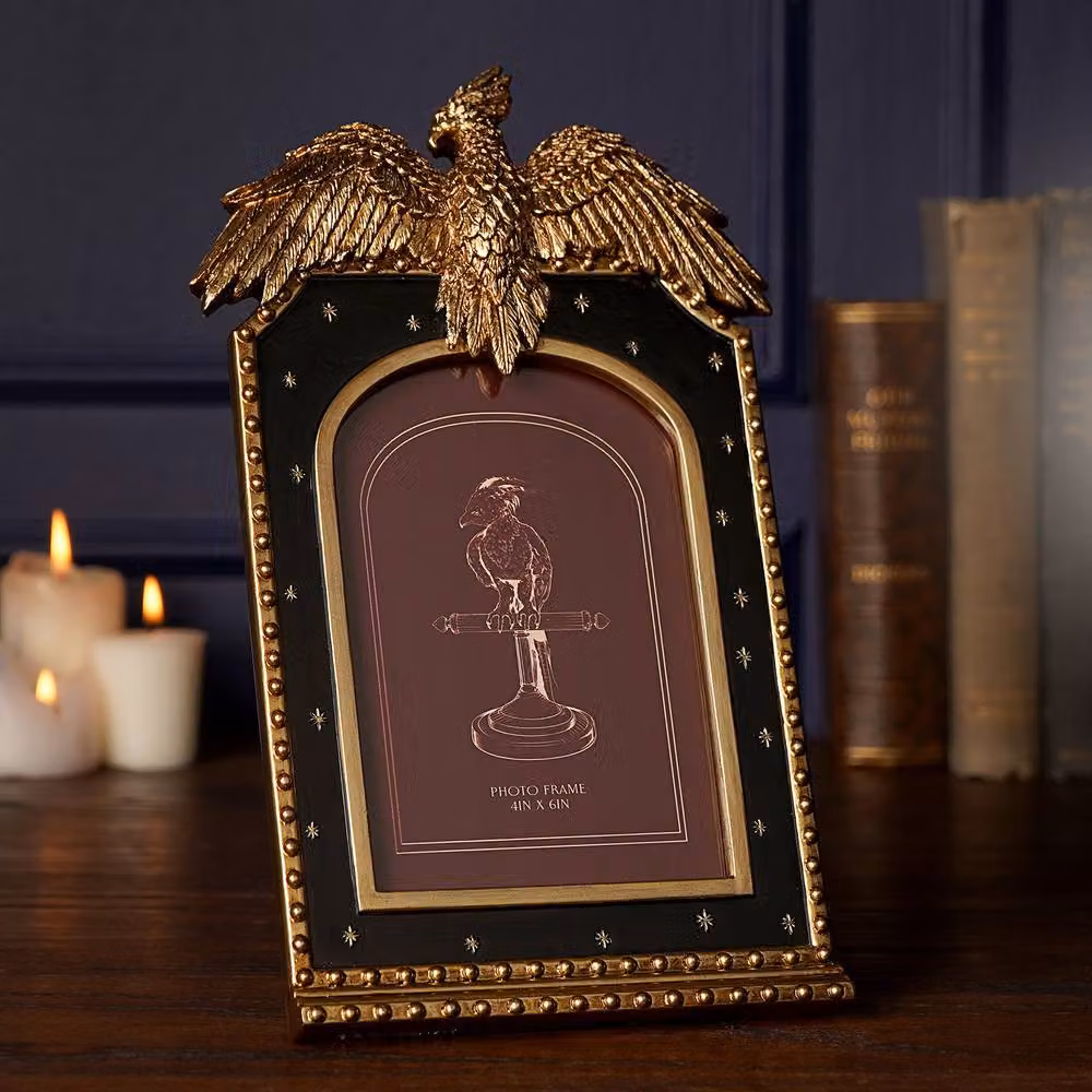 Warner Bros Harry Potter Alumni Fawkes Single Rectangular Metal Tabletop Photo Frame in Gold – 2