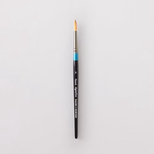 Daler-Rowney Aquafine Round Watercolour Brush with Soft Synthetic Hair and Short Handle, Size 6