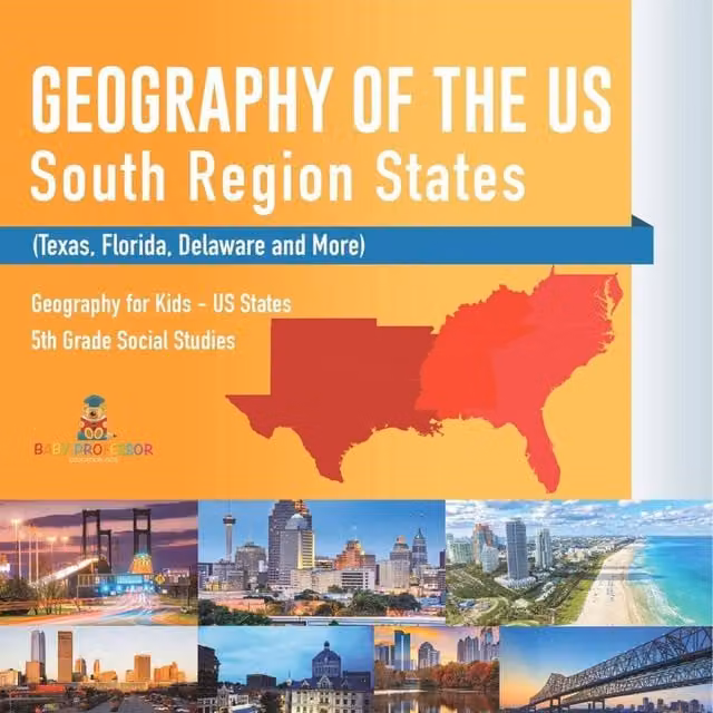 Baby Professor Geography of the US - South Region States Multicolour Paper Book