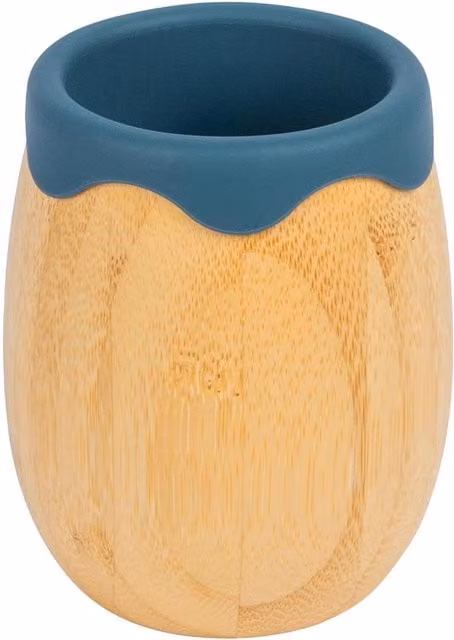 Tiny Dining Bamboo and Silicone Baby Trainer Tumbler, Blue, 130ml