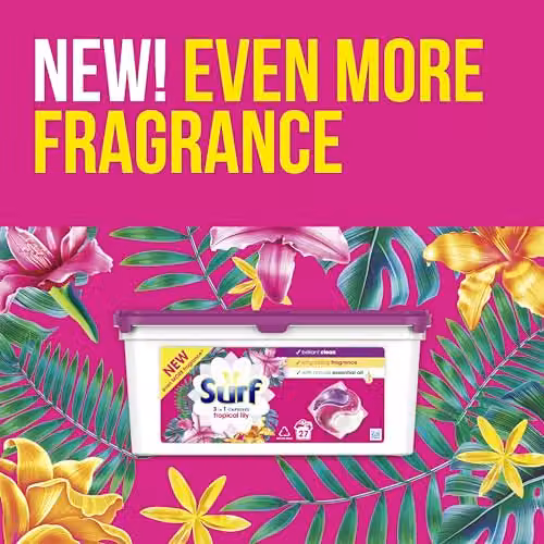Surf Tropical Lily 3 in 1 Washing Capsules, 27 Washes – 3