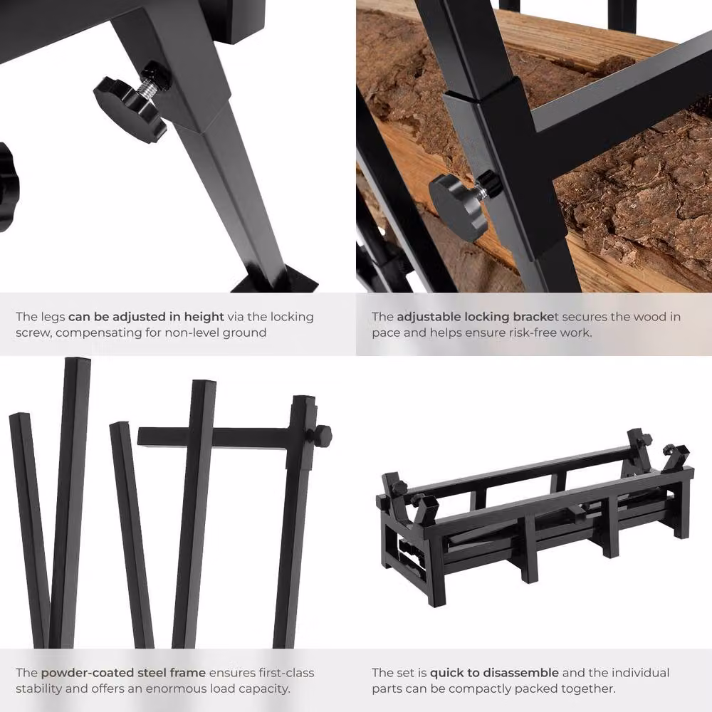 tectake Steel Sawhorse in Black – 5