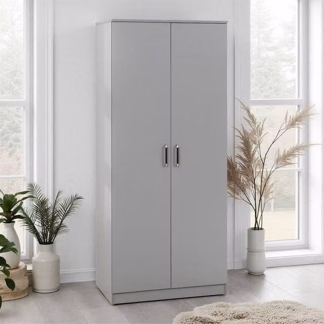 Seconique Dakotia 2 Door Wardrobe in Matt Grey