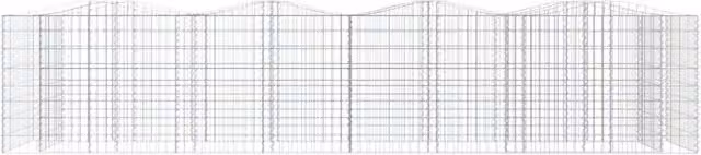 Berkfield Home Durable Arched Gabion Raised Bed in Silver Galvanised Steel, W: 400 cm, D: 100 cm, H: 100 cm