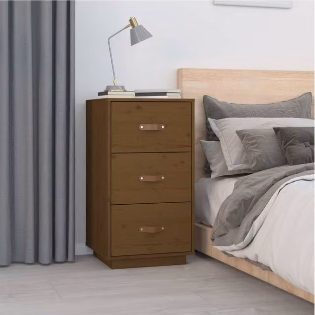 Berkfield Home Honey Brown Solid Wood Pine Bedside Cabinet W/D/H: 40 x 40 x 75 cm – 1