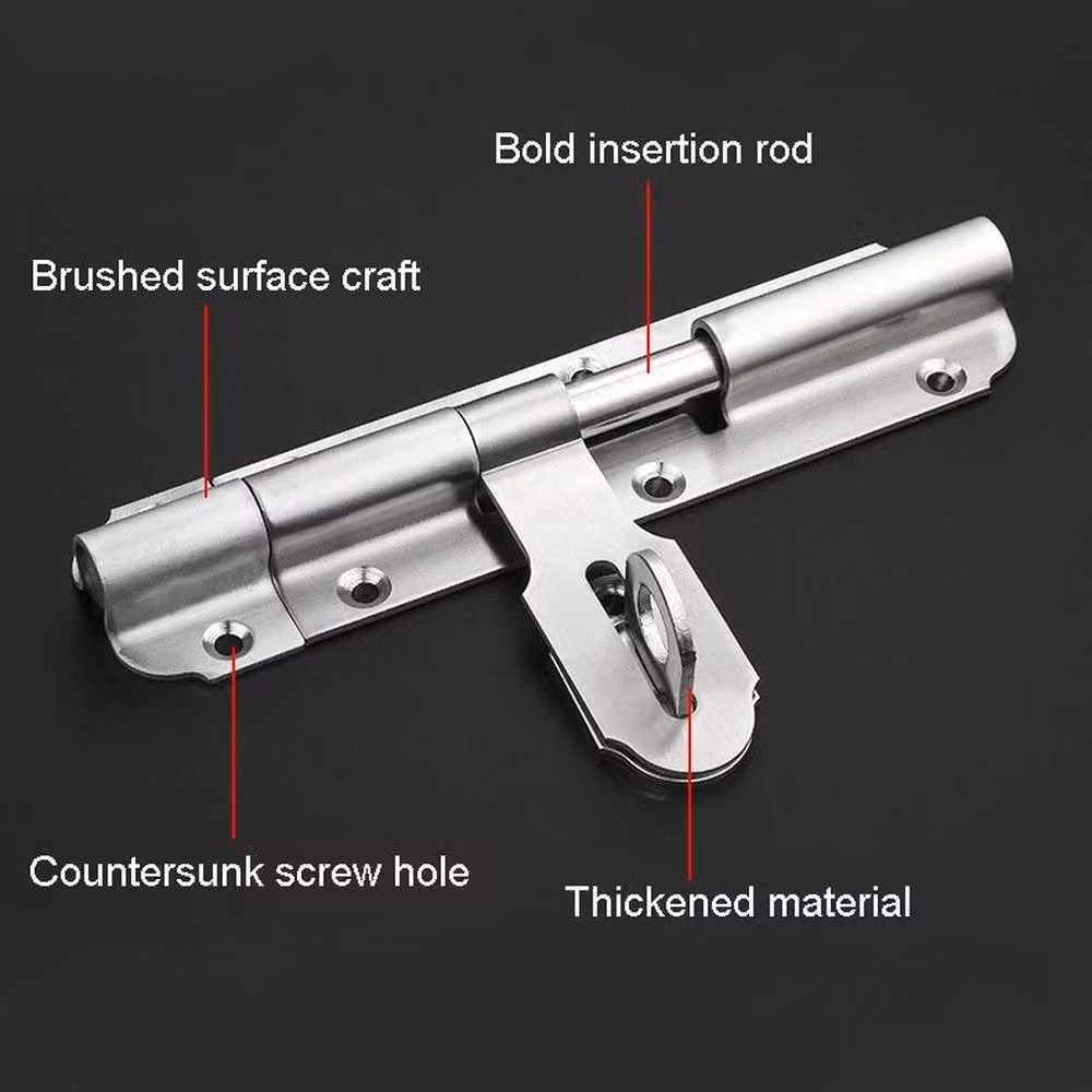 NESTLUNE Silver Metal Slide Bolt Door Lock for Bathroom and Toilet, 150mm – 2