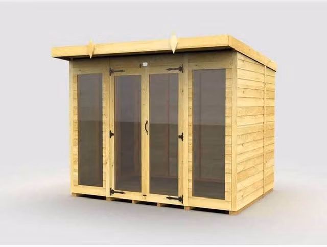 Buttercup Farm Brown Pent Summer House with Full Height Window, W/D/H: 243 x 178 x 201 cm – 1