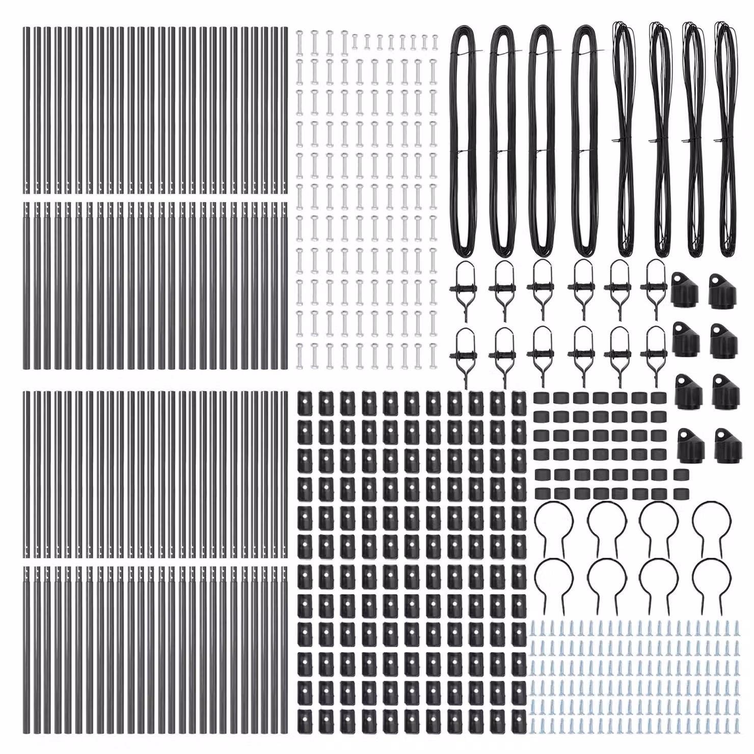 Berkfield Home 52 Pack Grey Galvanised Steel Round Fence Posts, Diameter: 3.2 cm, Height: 150 cm – 2