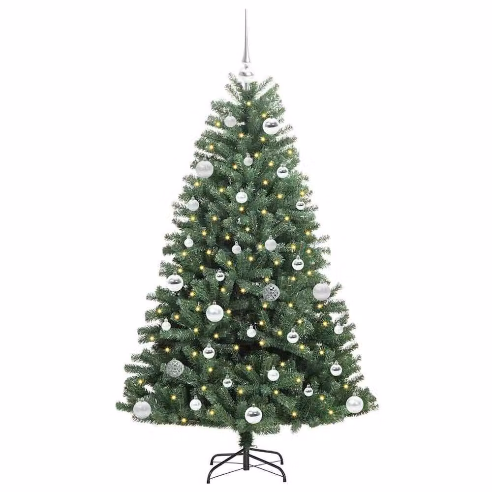 Berkfield Home Green Artificial Hinged Christmas Tree, Height: 150 cm – 3
