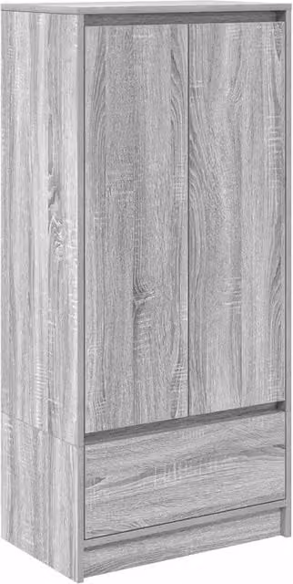Berkfield Home Grey Sonoma Freestanding Cabinet with Drawer and Hinged Doors, W: 55.5 cm, D: 34 cm, H: 119.5 cm – 1