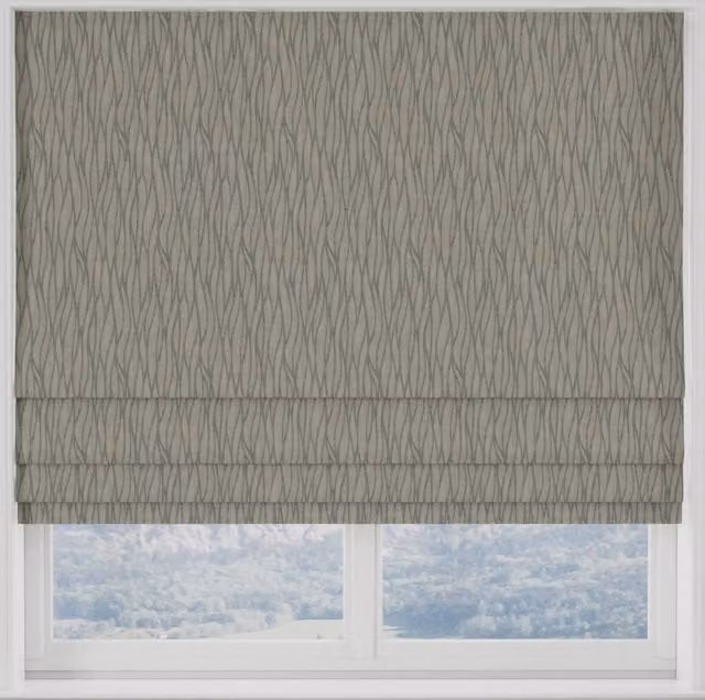 Terrys Linear Made to Measure Blackout Roman Blind in Duckegg Blue and Grey Striped Polyester