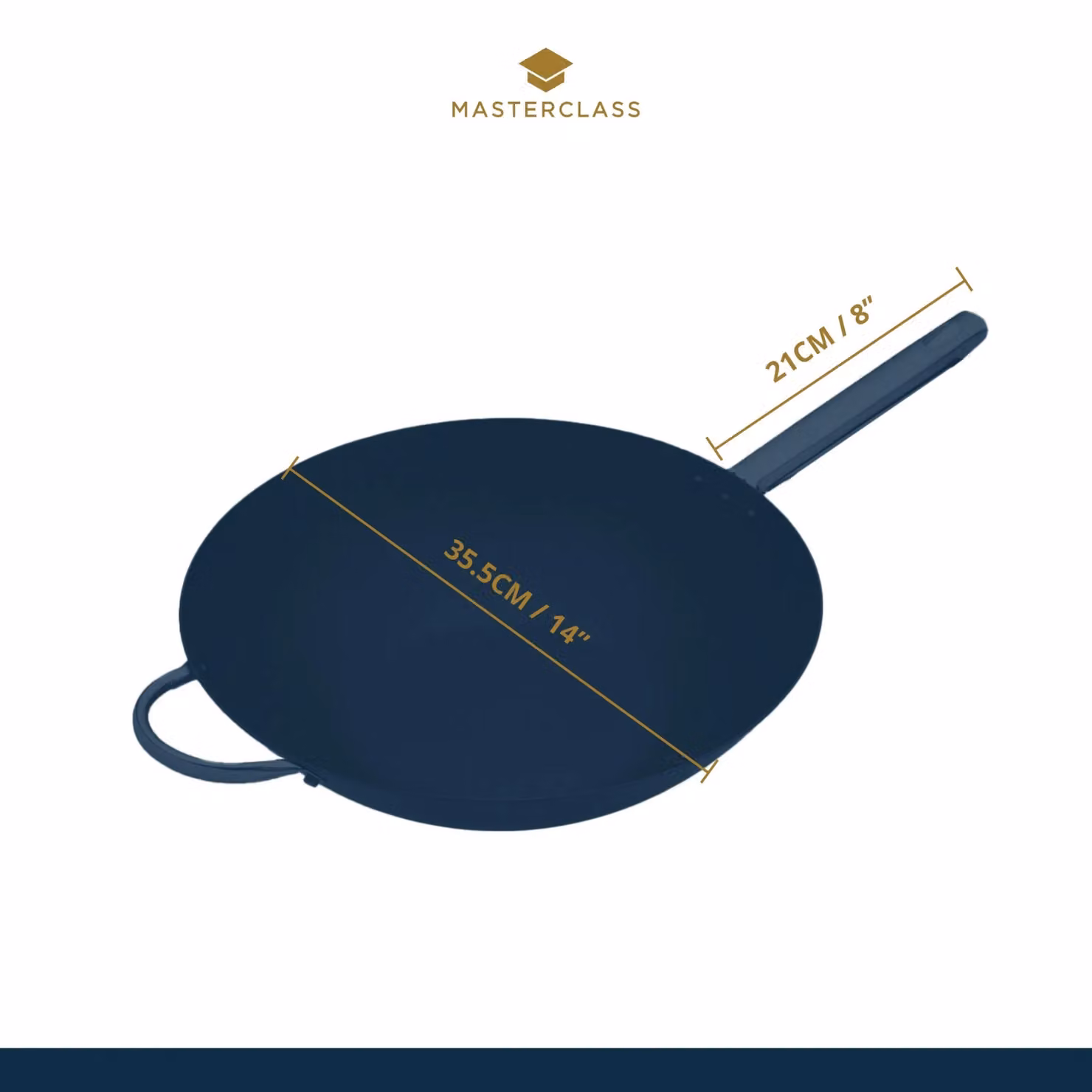 MasterClass Non-Stick Carbon Steel Wok, 35.5 cm, Black – 6