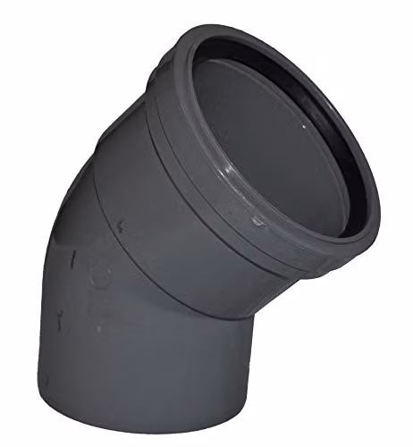 Floplast 110mm Ring Seal Soil Offset Top Bend, Grey