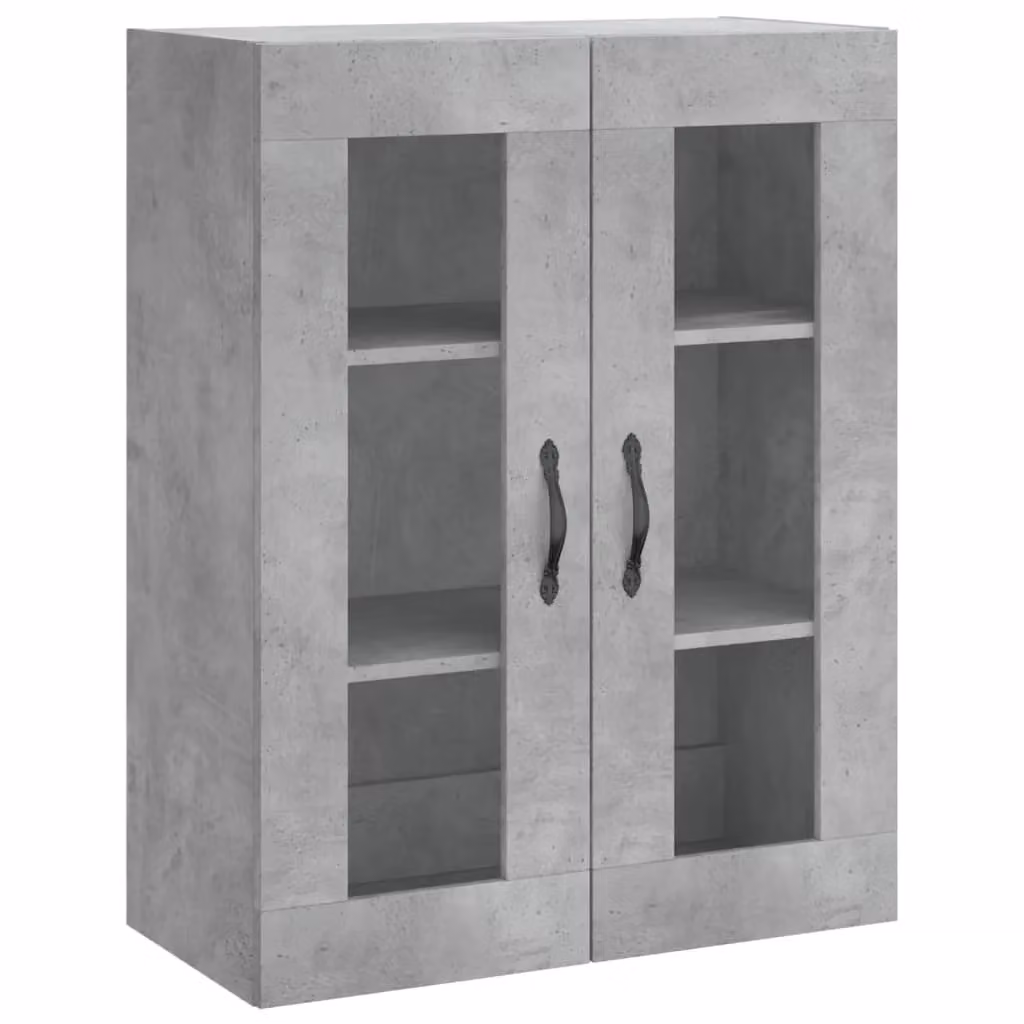 Berkfield Home Wall Mounted Cabinet in Concrete Grey with Glass Doors, W/D/H: 69.5 x 34 x 90 cm – 2