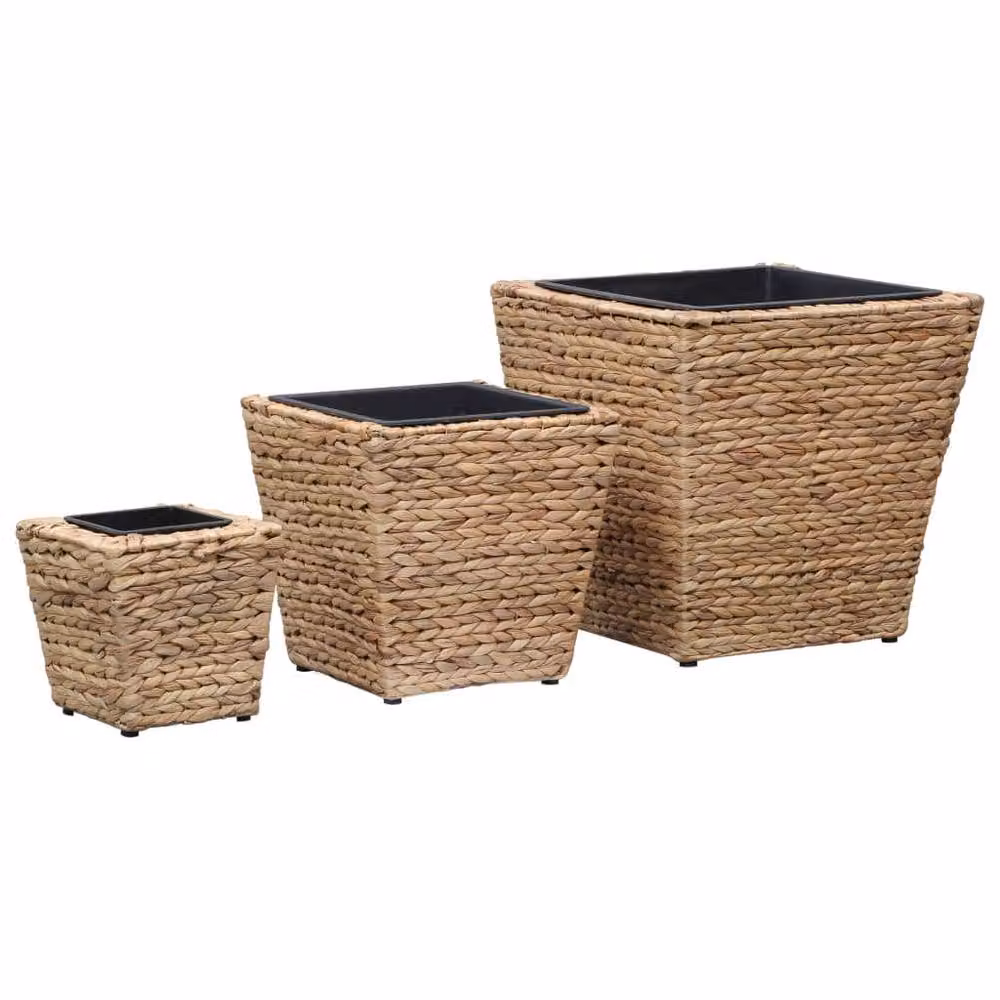 Berkfield Home Garden Set of 3 Brown Water Hyacinth Raised Beds – 2