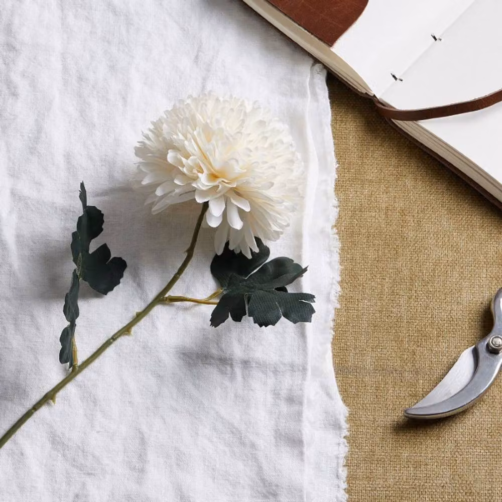 Lemon Pavilion White Plastic Chrysanthemum Stem, H: 29 cm – 2