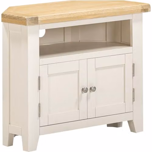 Seconique Windsor Corner TV Unit in Ivory/Oak – 2