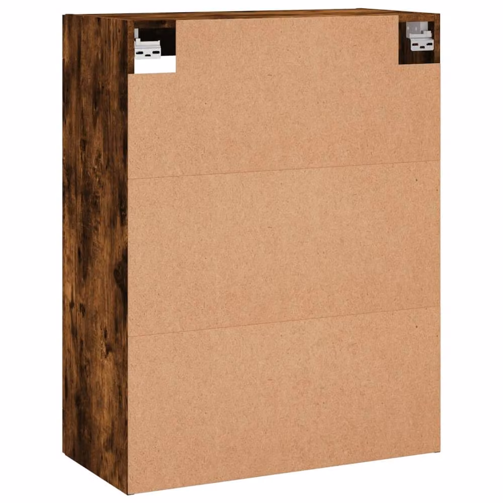 Berkfield Home Wall Mounted Smoked Oak Cabinet with Glass Doors in Brown, W/D/H: 69.5 x 34 x 90 cm – 6