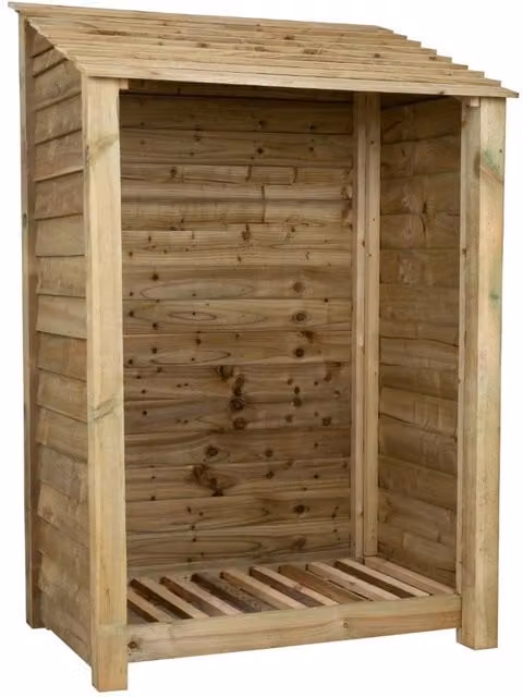 Arbor Garden Solutions Single Bay Wooden Log Store in Natural Light Green
