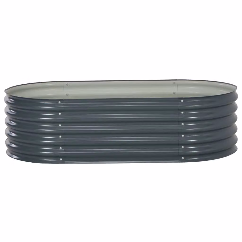 Berkfield Home Garden Galvanised Steel Raised Bed in Grey, W: 80 cm, D: 160 cm, H: 44 cm – 2