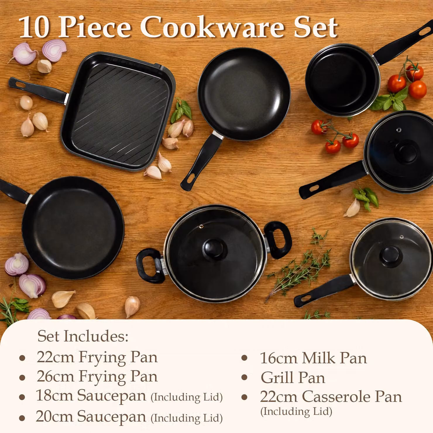 Carter & Clay 10 Piece Non-Stick Ceramic Cookware Set in Black – 2
