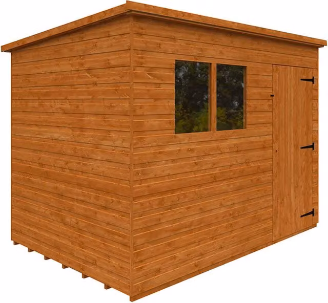 Buttercup Farm Super Pent 12mm Solid Wood Shed in Burnt Orange, W: 274 cm, D: 183 cm