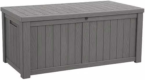 Centurion Supports Tungsten 450 Litre Waterproof Lockable Garden Storage Box in Greige, W/D/H: 119 x 67.5 x 67.5 cm