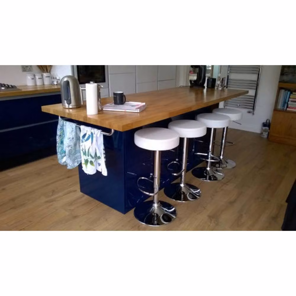 netfurniture Envy White Kitchen Swivel Bar Stool with Height Adjustable Metal Base – 3