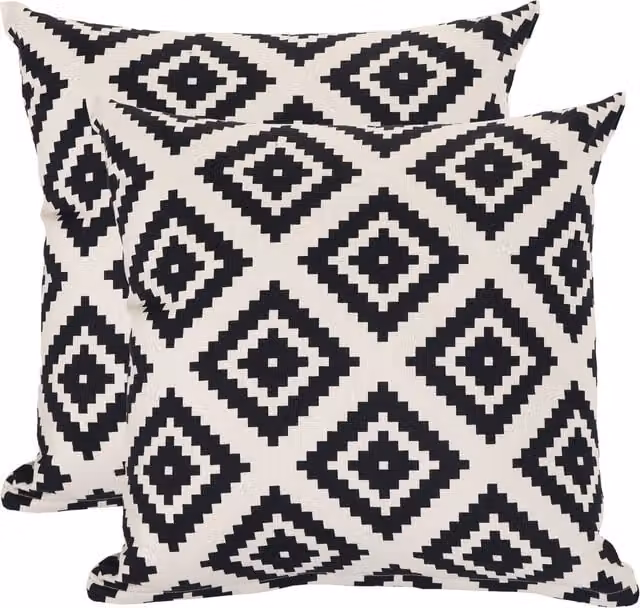 Gardenista Jungle Aztec Printed Outdoor Scatter Cushion, Black, W/D/H: 45 x 45 x 45 cm