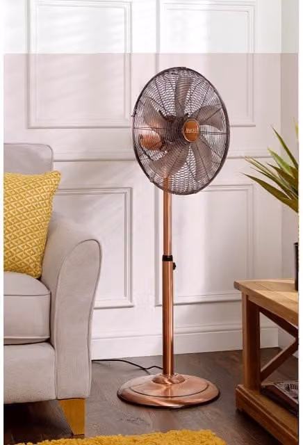 Icycool Copper Metal Pedestal Fan in Gold
